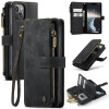 Шкіряний чохол-гаманець CaseMe-C30 для iPhone 14 - чорний