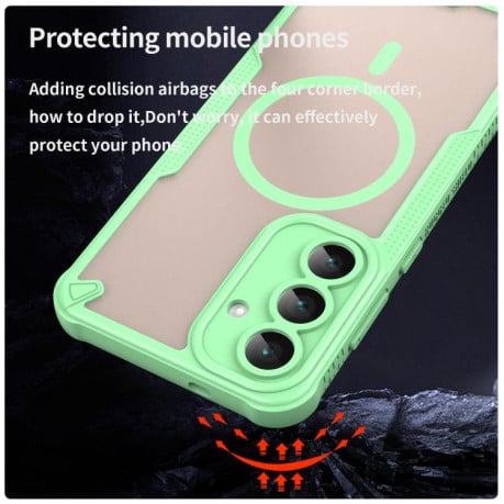 Протиударний чохол Armor Glaze з MagSafe гібридний на Samsung Galaxy S25 FE 5G - зелений