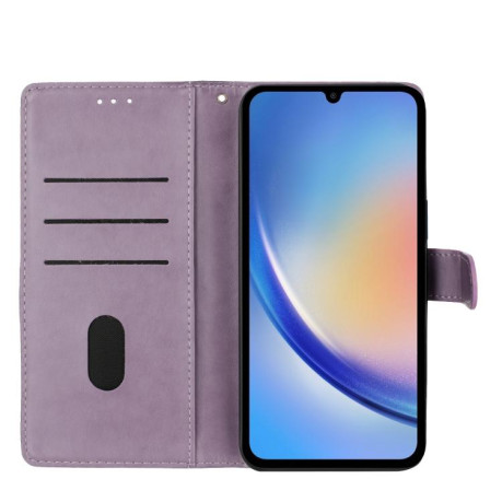 Чохол-книжка Butterflies and Flowers Leather для Redmi Note 14 4G 164.84mm - фіолетовий