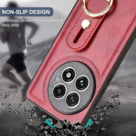 Протиударний чохол Wristband Leather Back для OnePlus 13 - червоний