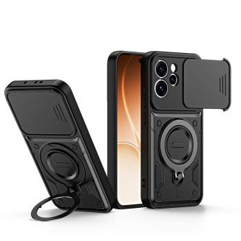 Чохол Escase з кільцем-тримачем і слайдером камери на OPPO Reno15 Pro 5G Global — чорний