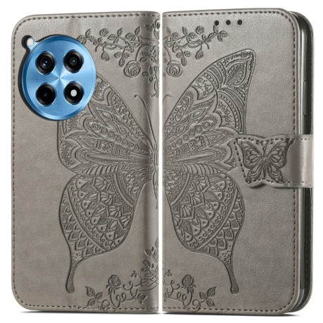 Чохол-книжка Butterfly Love Flower Embossed для OnePlus Ace 3 Pro - сірий