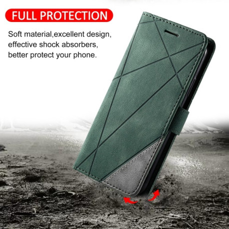 Чохол-книжка Skin Feel Splicing  для Samsung Galaxy S25+ 5G - зелений