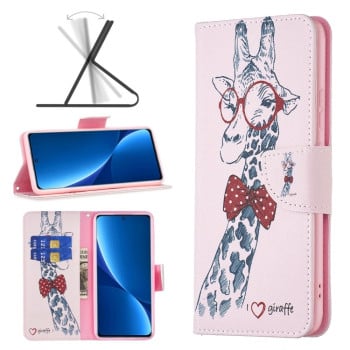 Чохол-книжка Colored Drawing Pattern для Xiaomi 12 Pro - Deer