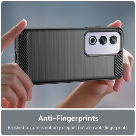Противоударный чехол Brushed Texture Carbon Fiber на OPPO A80 5G/A3 Pro - черный