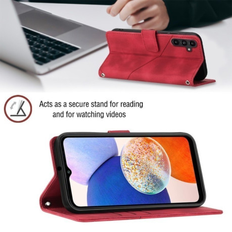 Чехол-книжка Skin-feel Embossed для Samsung Galaxy A25 5G / A24 - красный