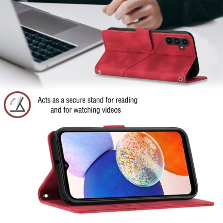 Чохол-книжка Skin-feel Embossed для Samsung Galaxy S23 FE 5G - червоний