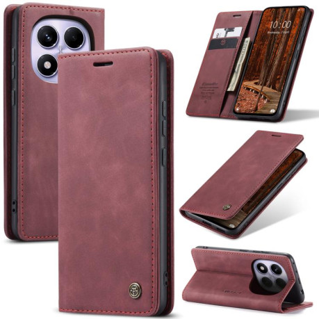 Чехол-книжка CaseMe-013 Multifunctional на Xiaomi Redmi Note 14 Pro 4G Global - красный