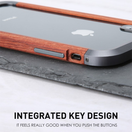 Противоударный бампер R-JUST Metal + Wood Frame на iPhone XR