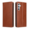 Кожаный чехол-книжка Fierre Shann Genuine leather на Samsung Galaxy S23 FE 5G - коричневый