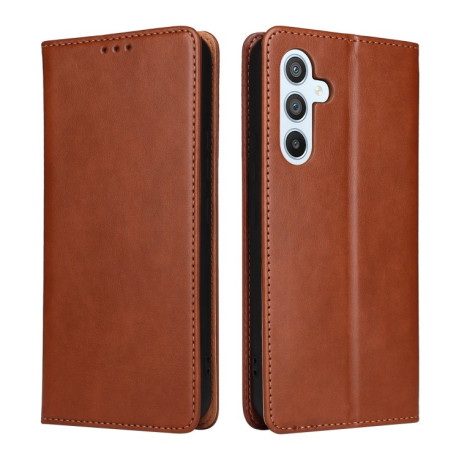 Шкіряний чохол-книжка Fierre Shann Genuine leather Samsung Galaxy S23 FE 5G - коричневий