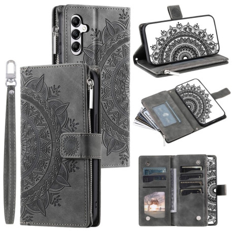 Чехол-книжка Multi-Card Totem Zipper Leather для Samsung Galaxy A36 - серый