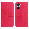 Чехол-книжка Skin Feel Sun Flower для Realme 10 4G - пурпурно-красный