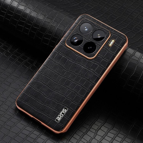 Чохол AZNS Electroplated Frame Crocodile Texture на Xiaomi 15 Pro - чорний