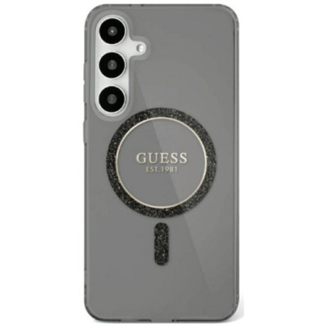 Оригінальний чохол Guess Glitter Circle Classic Logo MagSafe для Samsung Galaxy S25 Ultra - black
