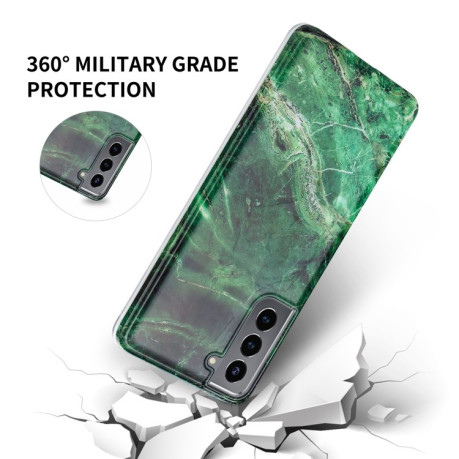 Противоударный чехол Glossy Marble IMD на Samsung Galaxy S21 Plus - зеленый