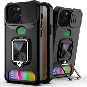 Противоударный чехол Sliding Camera Design для iPhone 13 mini - черный