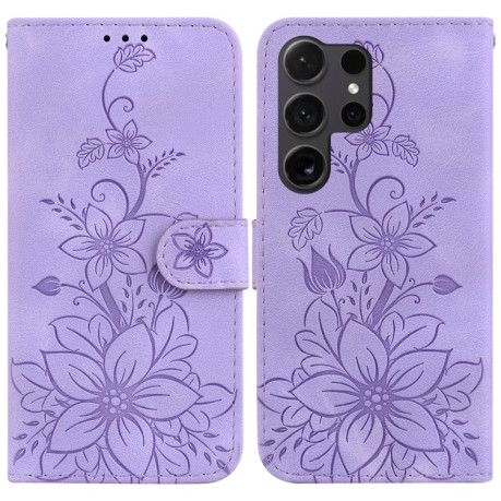 Чехол-книжка Lily Embossed Leather для Samsung Galaxy S25 Ultra 5G - фиолетовый