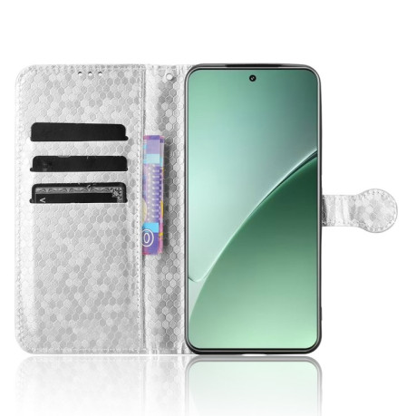 Чехол-книжка Honeycomb Dot для Xiaomi 15 Pro - серебристый