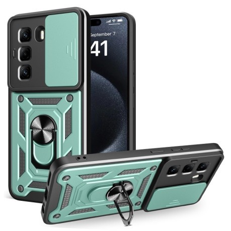 Противоударный чехол Sliding Camshield для Infinix Hot 50 Pro 4G - зеленый