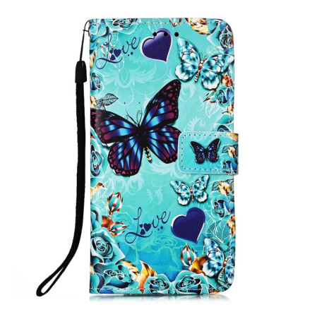 Чехол-книжка Pattern Plain Weave для Samsung Galaxy A13 4G - Heart Butterfly
