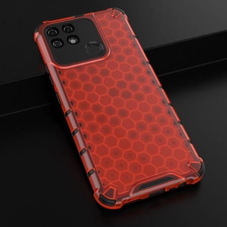 Противоударный чехол Honeycomb на Realme Narzo 50A  - красный