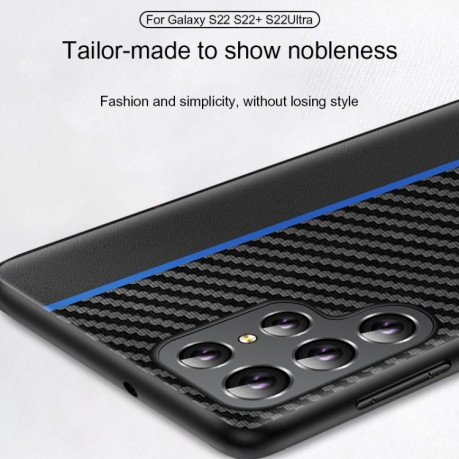 Противоударный чехол Carbon Fiber Splicing для Samsung Galaxy S24 5G - желтый