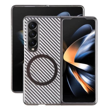 Противоударный чехол 6D Plated Carbon Fiber Clear Magsafe PC на  Samsung Galaxy  Fold 6 - серый