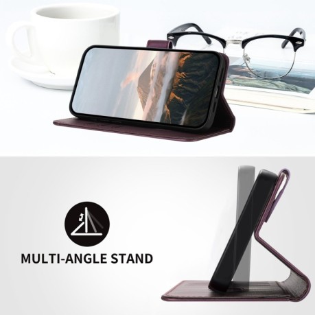 Чехол-книжка Triangle Pattern Buckle Clasp Leather на Infinix Note 40 4G - фиолетовый