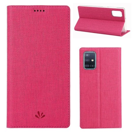 Чехол-книжка HMC на Samsung Galaxy A51 - пурпурно-красный