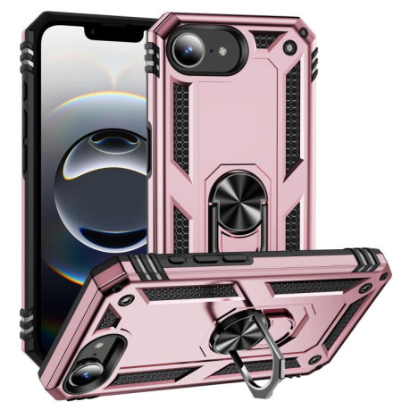 Чохол протиударний HMC 360 Degree Rotating Holder для iPhone 16e - рожеве золото