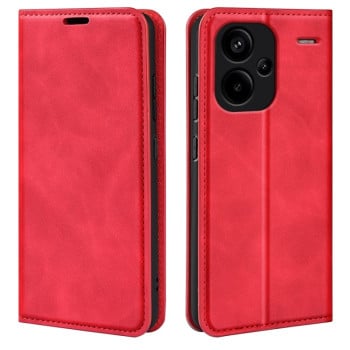 Чохол-книжка у стилі Retro м'яке покриття Skin Feel діловий дизайн на Xiaomi Redmi Note 13 Pro+ 5G - червоний
