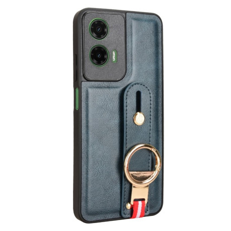 Протиударний чохол Wristband Leather Back для Motorola Moto G35 5G - синій
