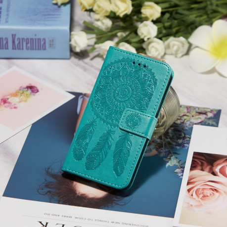 Чехол-книжка Dream Catcher Printing Horizontal Flip на Samsung Galaxy A51 - зеленый