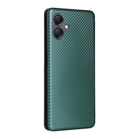 Чехол-книжка Carbon Fiber Texture на Samsung Galaxy A07 4G - зеленый