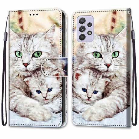 Чохол-книжка Coloured Drawing Cross Samsung Galaxy A33 5G - Big Cat Hugging Kitten