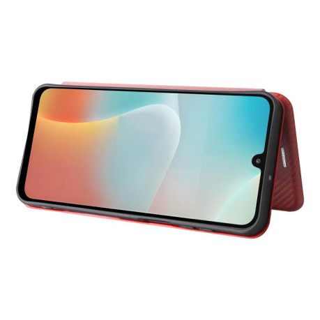 Чехол-книжка Carbon Fiber Texture на Samsung Galaxy M16 5G / F16 5G - коричневый