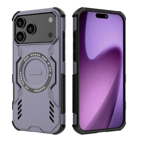 Противоударный чехол Butterfly Armor MagSafe Magnetic Ring Shockproo для iPhone 17 Pro Max - фиолетовый