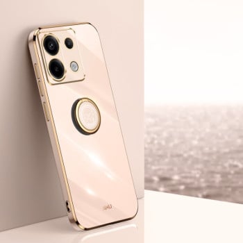 Чехол XINLI Straight Edge с держаталем-подставкой на Xiaomi Redmi Note 13 Pro 5G/Poco X6 5G - розовый