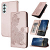 Чехол-книжка Totem Embossed Magnetic Leather на Samsung Galaxy A35 - розовое золото