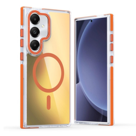 Чехол Dual-Color Gradient Discolor MagSafe для Samsung Galaxy S22 Ultra - оранжевый