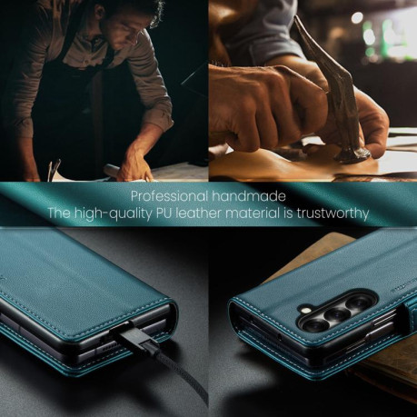 Чохол-книжка CaseMe 023 Butterfly Buckle Litchi RFID Anti-theft Leather для Samsung Galaxy Fold 7 - зелений