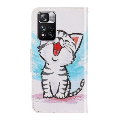 Чохол-книжка Colored Drawing Xiaomi Redmi Note 11 Pro 5G (China)/11 Pro+ - Red Mouth Cat