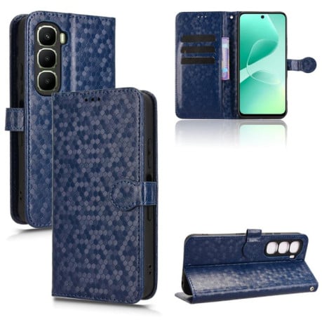Чохол-книжка з фактурою Honeycomb Dot та магнітним хлястиком на Infinix Hot 60i 4G / Hot 60 5G - синій