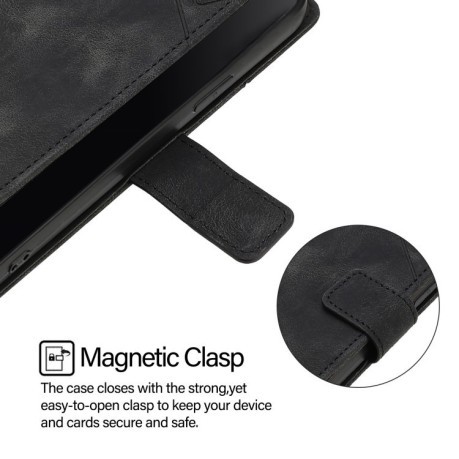 Чехол-книжка Skin-feel Embossed для Realme GT 7 Pro 5G - черный