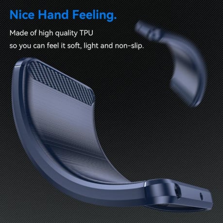 Чохол Brushed Texture Carbon Fiber на Samsung Galaxy S25 FE 5G - синій