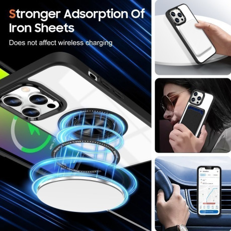 Ударозащитный чехол Magnetic Rotating Ring Holder на iPhone 16 Pro Max - черный