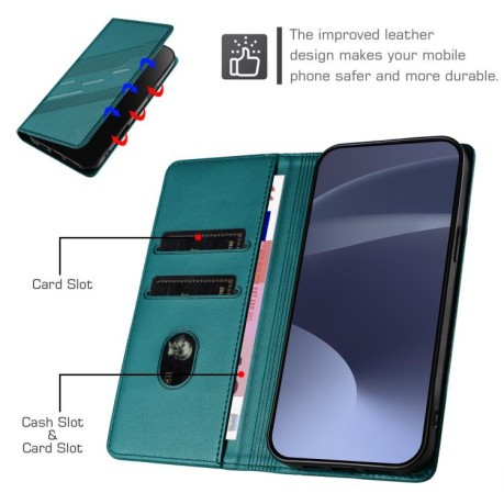 Чехол-книжка Embossed Multi-functional Wallet Retro Leather на Infinix Hot 50 Pro 4G - зеленый