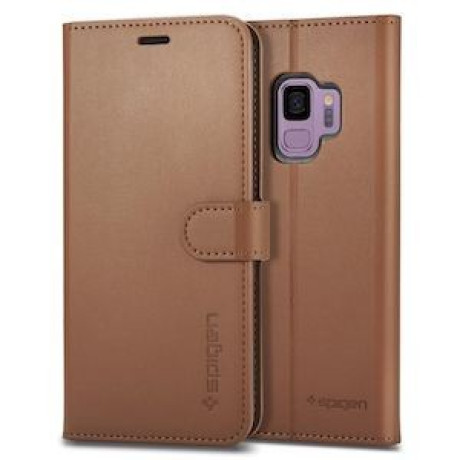 Оригинальный чехол Spigen Wallet S на Samsung Galaxy S9 Coffee Brown