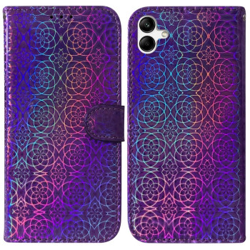 Чехол-книжка с цветной обложкой и магнитной застежкой Colorful Magnetic Buckle на Samsung Galaxy A04/M13 5G - фиолетовый